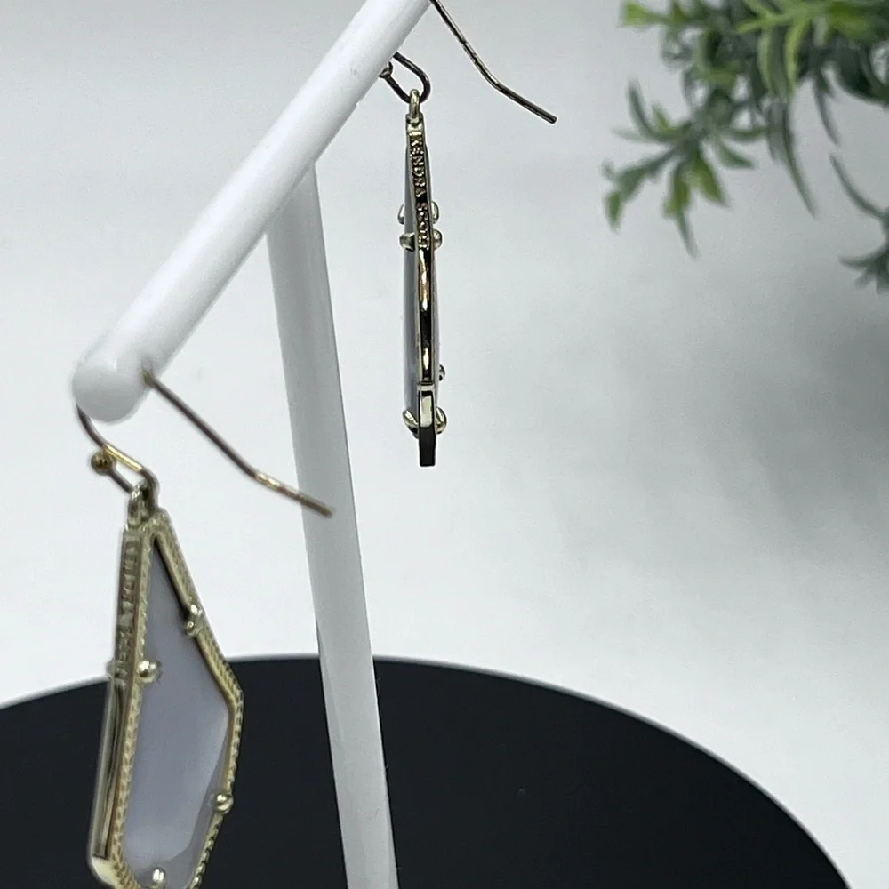 Kendra Scott Alex Slate‎ Cat’s Eye 14K Gold Plated French Wire Earrings